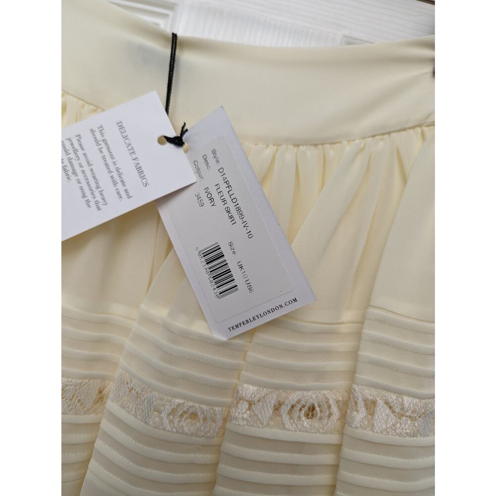 Alice By Temperley Skirt Lace Pleated Ivory Cocktail Party Bridal Shower Date - Picture 6 of 11
